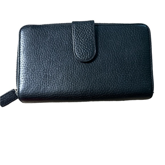 Tous Black Leather Zippered Wallet 7.5” X 4” - Picture 2 of 8